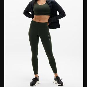 ATHLETA BLACK RAINIER FLEECE-LINED BRUSHED REFLECTIVE LEGGINGS TIGHTS PANTS XS